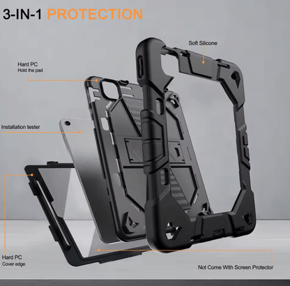 Rugged iPad Pro 11" Case – Heavy-Duty Shockproof Cover,Stand & Pencil Holder