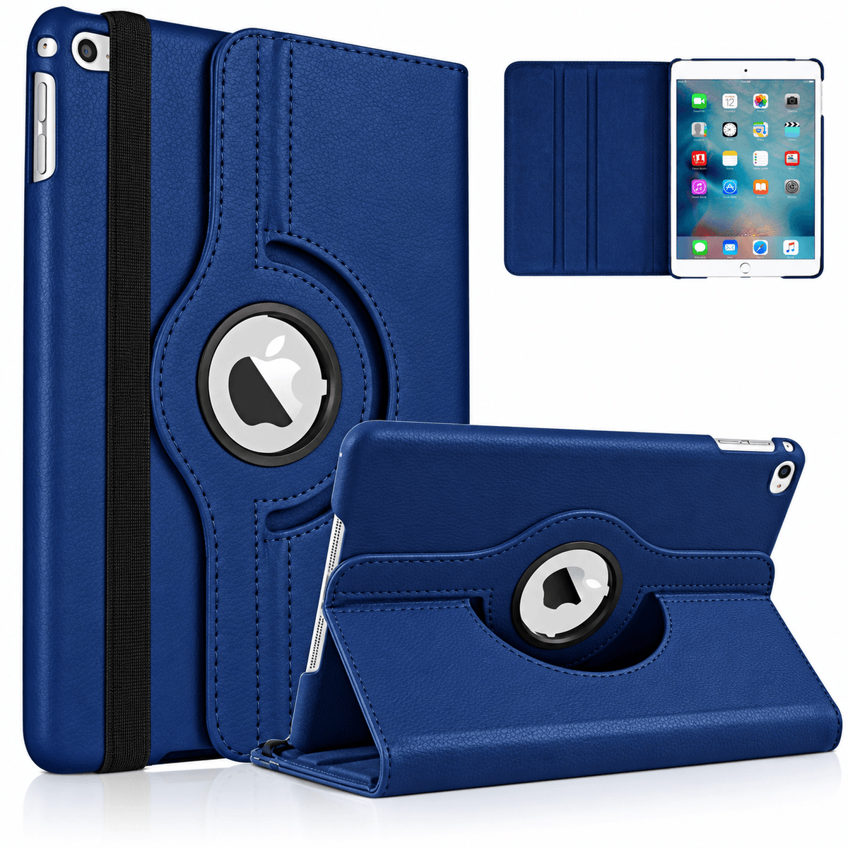 iPad Air 2 Rotating Case – 360° Slim Protective Cover with Multi-Angle Stand (Blue)