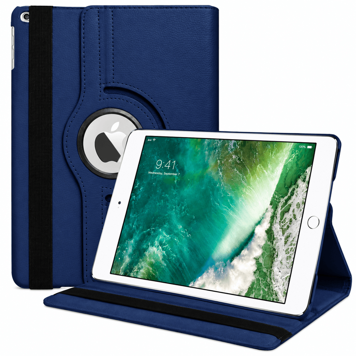 iPad Air Rotating Case – 360° Slim Protective Cover with Multi-Angle Stand (Blue)