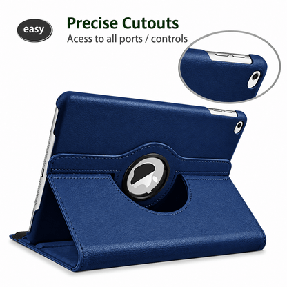 iPad 10.2-inch 9th Gen (2021) Rotating Case – 360° Slim Protective Cover with Stand (Blue)