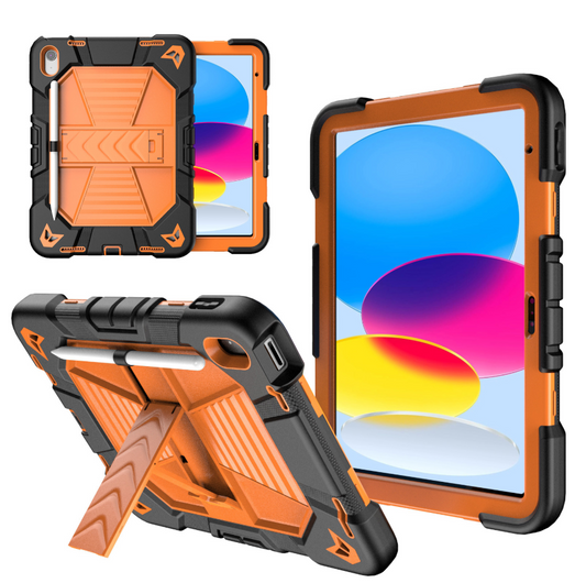 Apple iPad Air 11-Inch (M3) 2025 Rugged Shockproof Case with Kickstand (Orange)