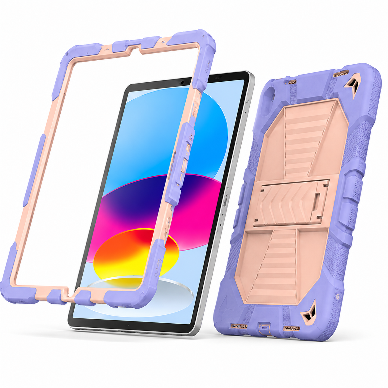 iPad Air 4th Generation 10.9 Inch Rugged Shockproof Case with Kickstand (Pink)
