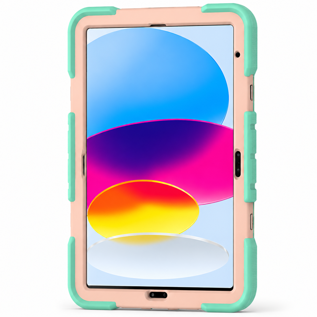 iPad Air 4th Generation 10.9 Inch Rugged Shockproof Case with Kickstand (Rainbow)