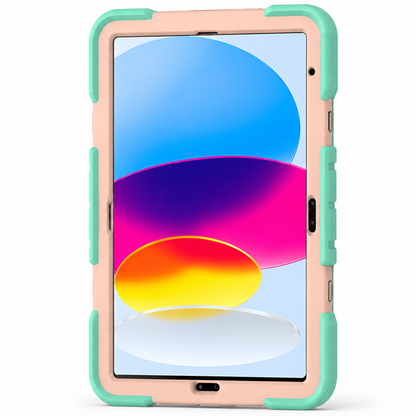 iPad Air 4th Generation 10.9 Inch Rugged Shockproof Case with Kickstand (Rainbow)