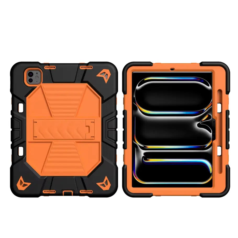 iPad Pro 11-Inch (M4) 2024 7th Gen Rugged Shockproof Case with Kickstand (Orange)