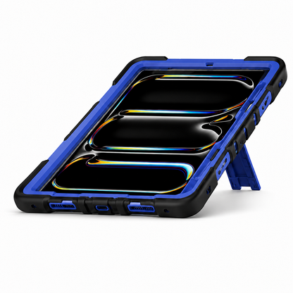 iPad Pro 11-Inch (M4) 2024 7th Gen Rugged Shockproof Case with Kickstand (Blue)