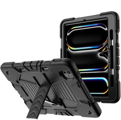iPad Pro 11-Inch (M5) 2025 Rugged Shockproof Case with Kickstand (Black)