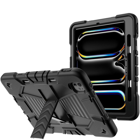 iPad Pro 11-Inch (M5) 2025 Rugged Shockproof Case with Kickstand (Black)