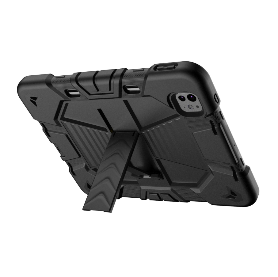 iPad Pro 11-Inch (M5) 2025 Rugged Shockproof Case with Kickstand (Black)