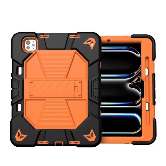 iPad Pro 11-Inch (M5) 2025 Rugged Shockproof Case with Kickstand (Orange)