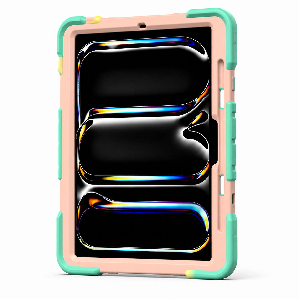 iPad Pro 11-Inch (M4) 2024 7th Gen Rugged Shockproof Case with Kickstand (Rainbow)