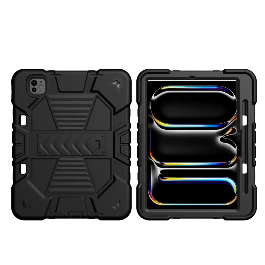 iPad Pro 13-Inch (M4) 2024 Rugged Shockproof Case with Kickstand (Black)