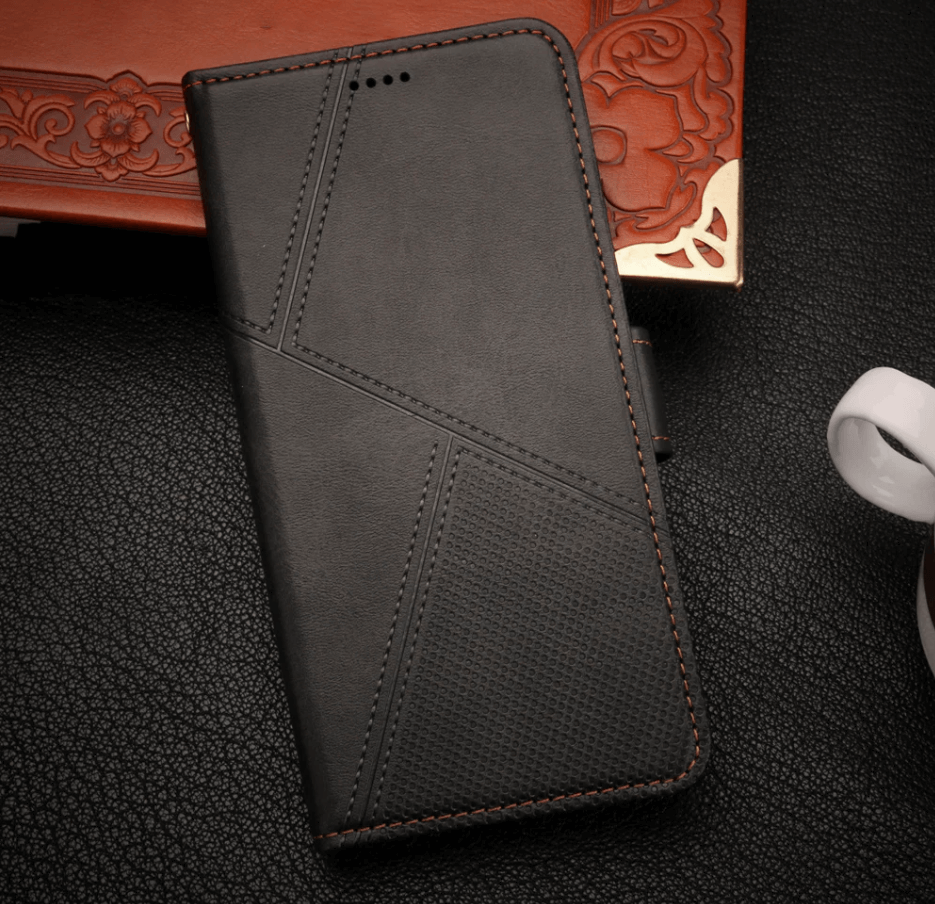 iPhone 18 Pro Flip Wallet Case Cowhide Dot Pattern