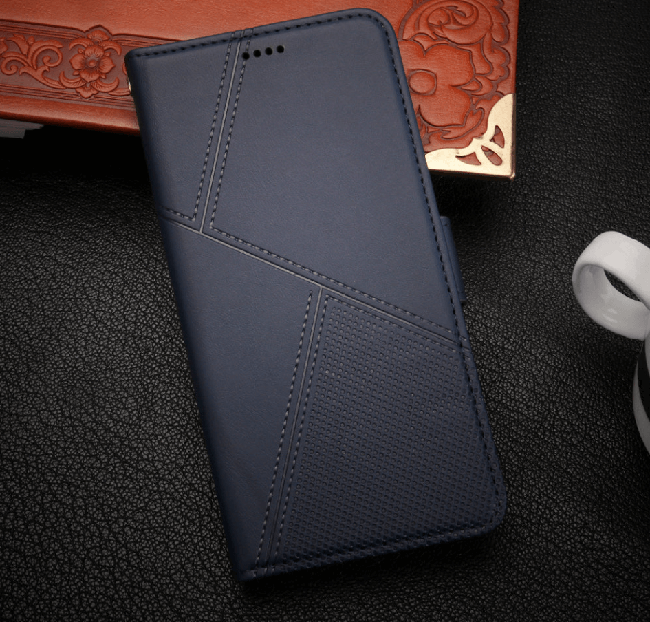 iPhone 12 Pro Max Flip Wallet Case Cowhide Dot Pattern