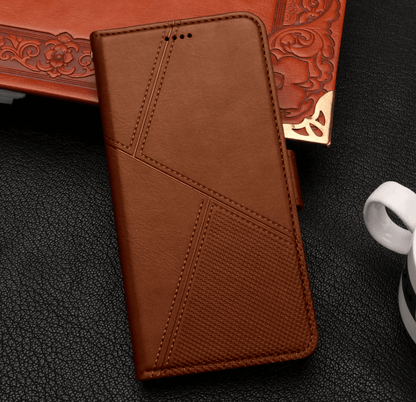 iPhone 15 Pro Flip Wallet Case Cowhide Dot Pattern