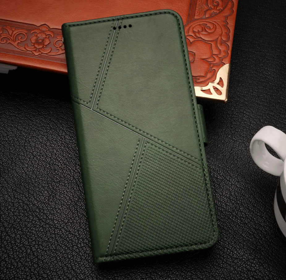 iPhone 18 Pro Flip Wallet Case Cowhide Dot Pattern