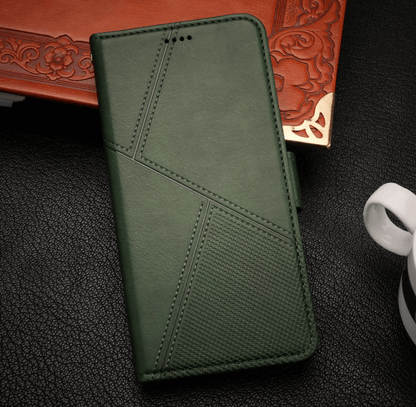 iPhone 18 Pro Flip Wallet Case Cowhide Dot Pattern