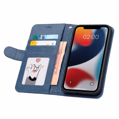 iPhone 12 Pro Max Flip Wallet Case Cowhide Dot Pattern