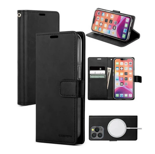 iPhone 12 Pro Max Flip PU Leather Wallet Case (Black)