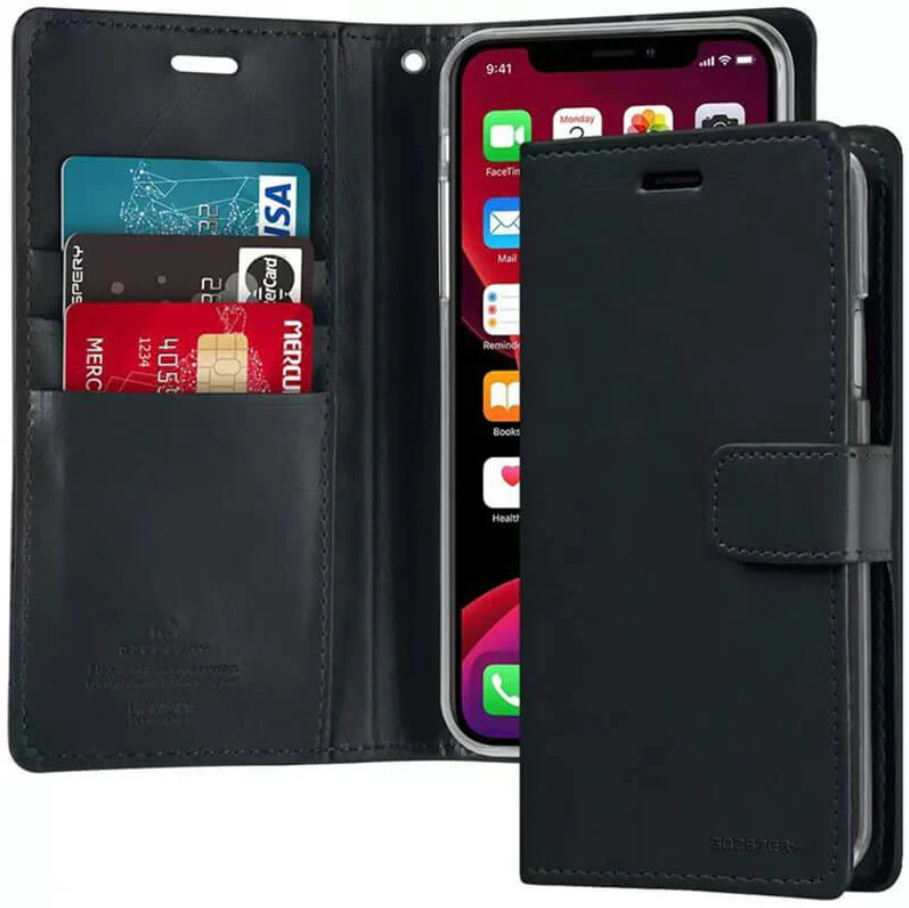 iPhone 12 Pro Max Flip PU Leather Wallet Case (Black)