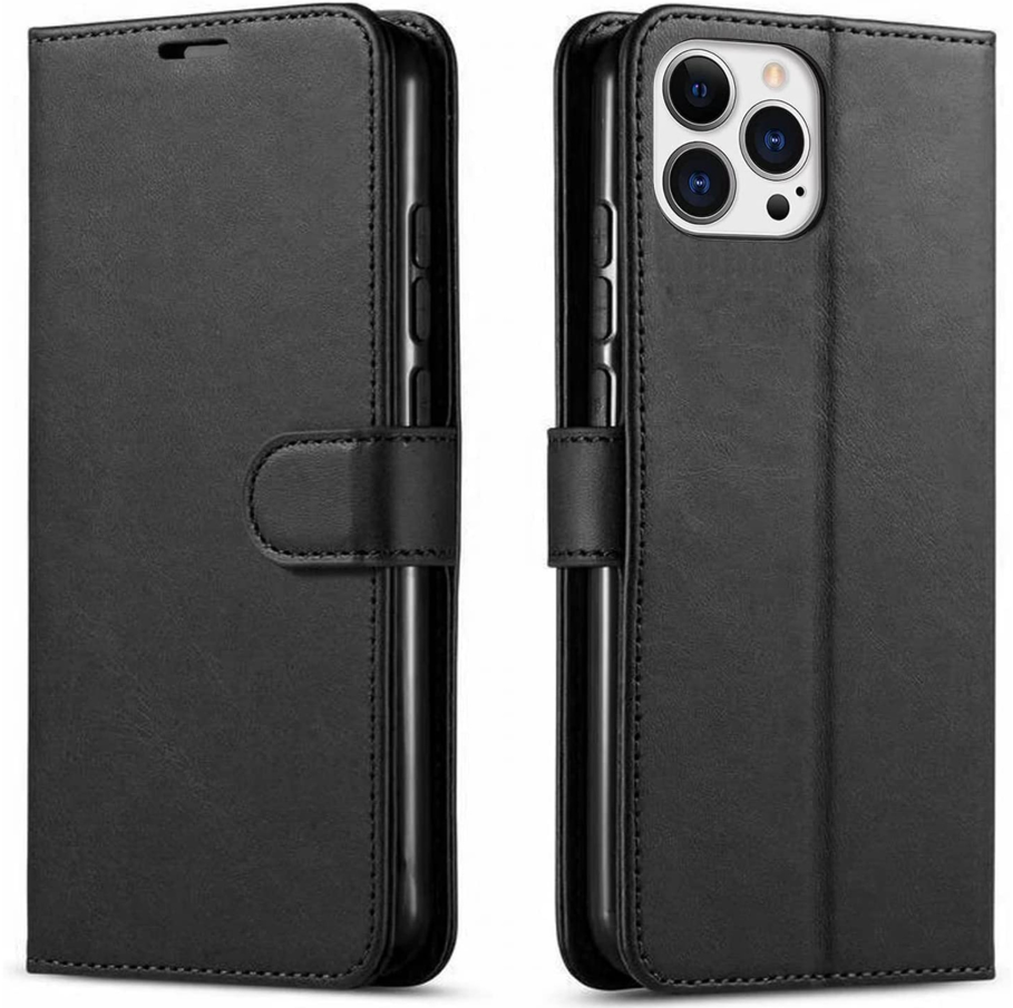 iPhone 12 Pro Max Flip PU Leather Wallet Case (Black)