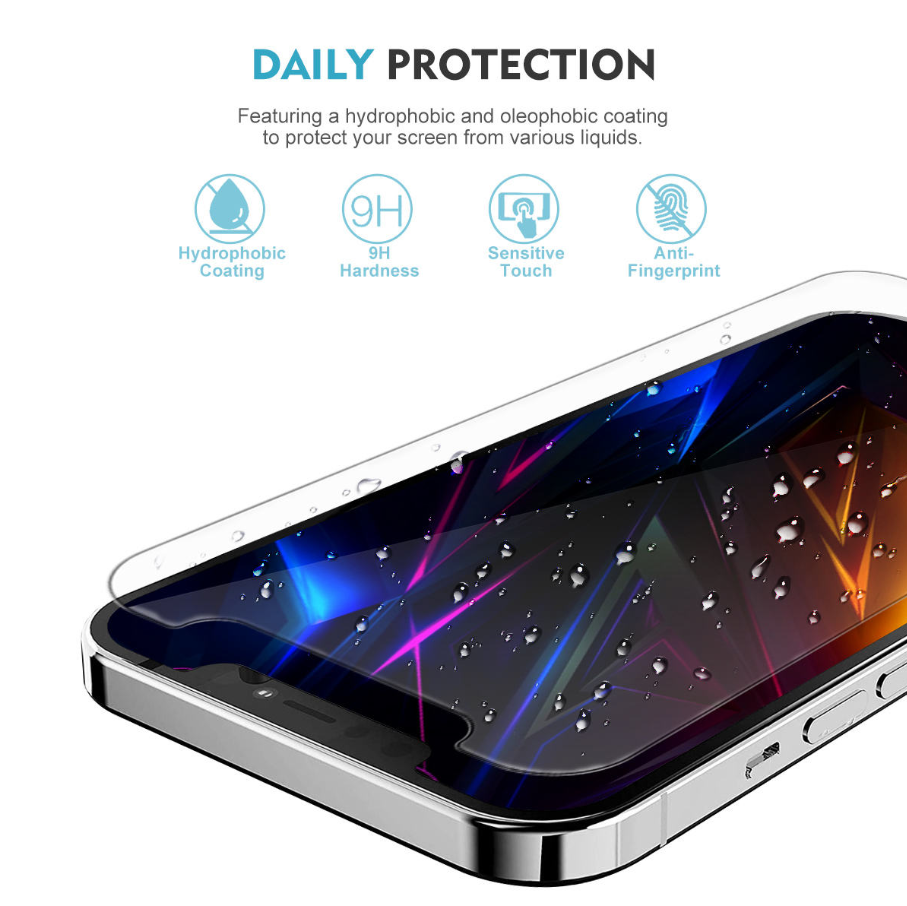Iphone 14 Plus Clear Tempered Glass Screen Protector – 9H HD, 2.5D Rounded Edge, Impact & Scratch Resistant