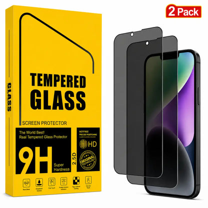iPhone 13 Mini Privacy Tempered Glass Screen Protector (2 Pack) – 9H HD Anti-Spy, 2.5D Rounded Edge, Impact & Scratch Resistant