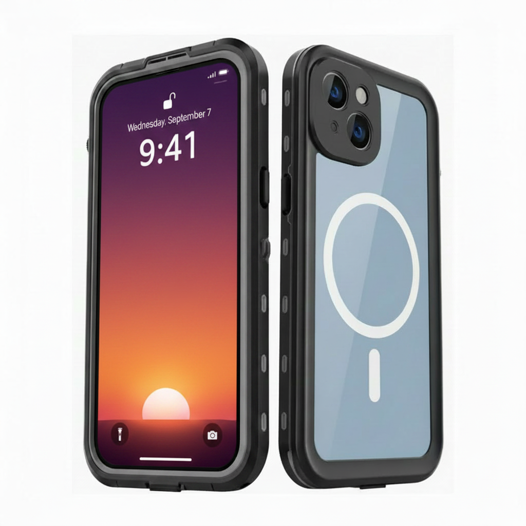Waterproof & Shockproof Case for iPhone 15 – Clear Protective Cover