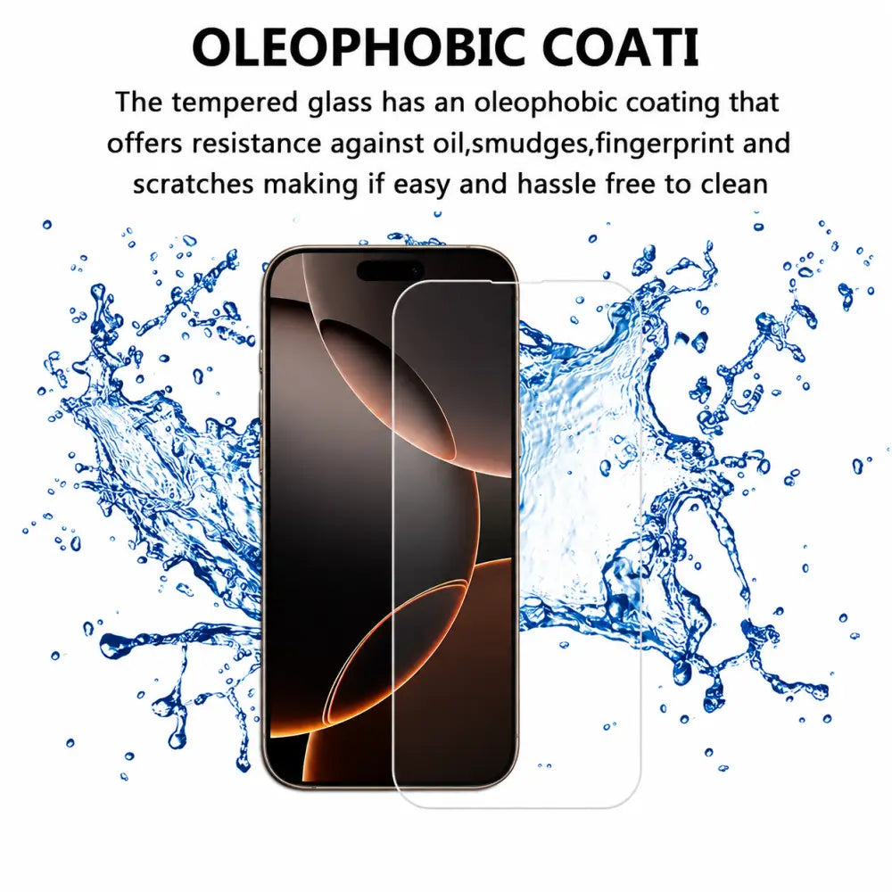 Iphone 14 Pro Clear Tempered Glass Screen Protector – 9H HD, 2.5D Rounded Edge, Impact & Scratch Resistant