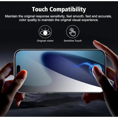 iPhone 14 Pro Privacy Tempered Glass Screen Protector (2 Pack) – 9H HD Anti-Spy, 2.5D Rounded Edge, Impact & Scratch Resistant
