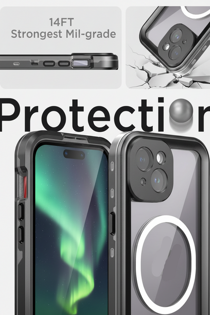 Waterproof & Shockproof Case for iPhone 15 – Clear Protective Cover