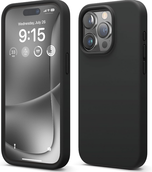 iPhone 15 Pro Max Silicone Case – Soft Protective Cover (Black, Blue, Red)