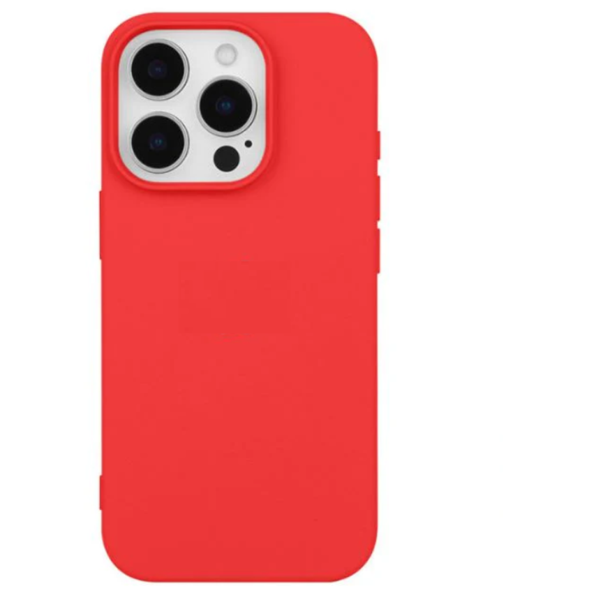 iPhone 15 Pro Silicone Case – Soft Protective Cover (Black, Blue, Red)