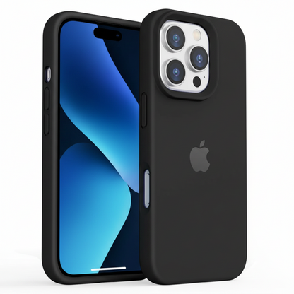 iPhone 16 Pro Silicone Case – Soft Protective Cover (Black, Blue, Red)