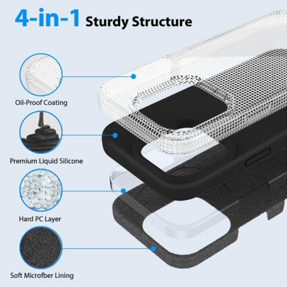 iPhone 14 Pro Silicone Case – Soft Protective Cover (Black, Blue, Red)