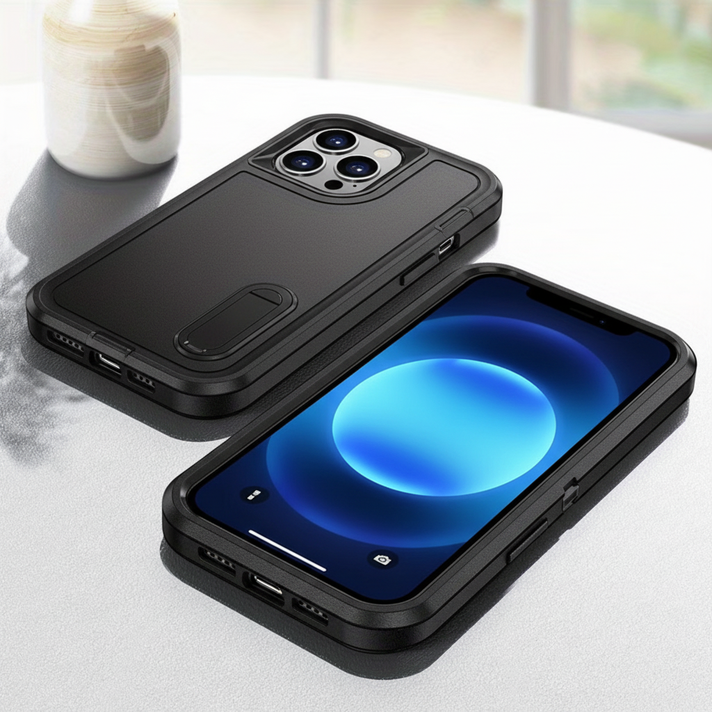 IPhone 16 Pro Max Triple Layer Armor Hard Case with Kickstand