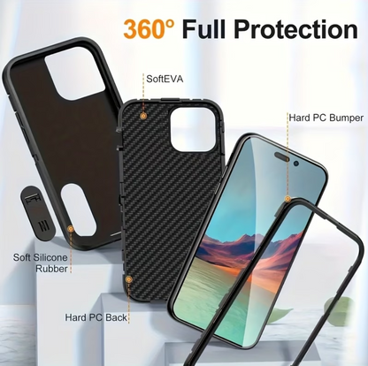 IPhone 16 pro Triple Layer Armor Hard Case with Kickstand