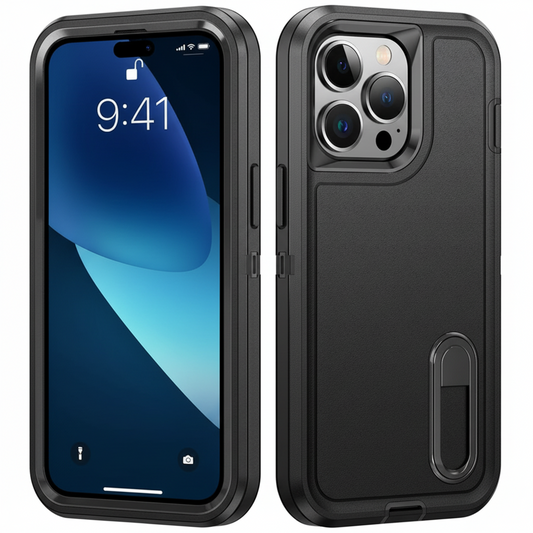 IPhone 16 Pro Max Triple Layer Armor Hard Case with Kickstand