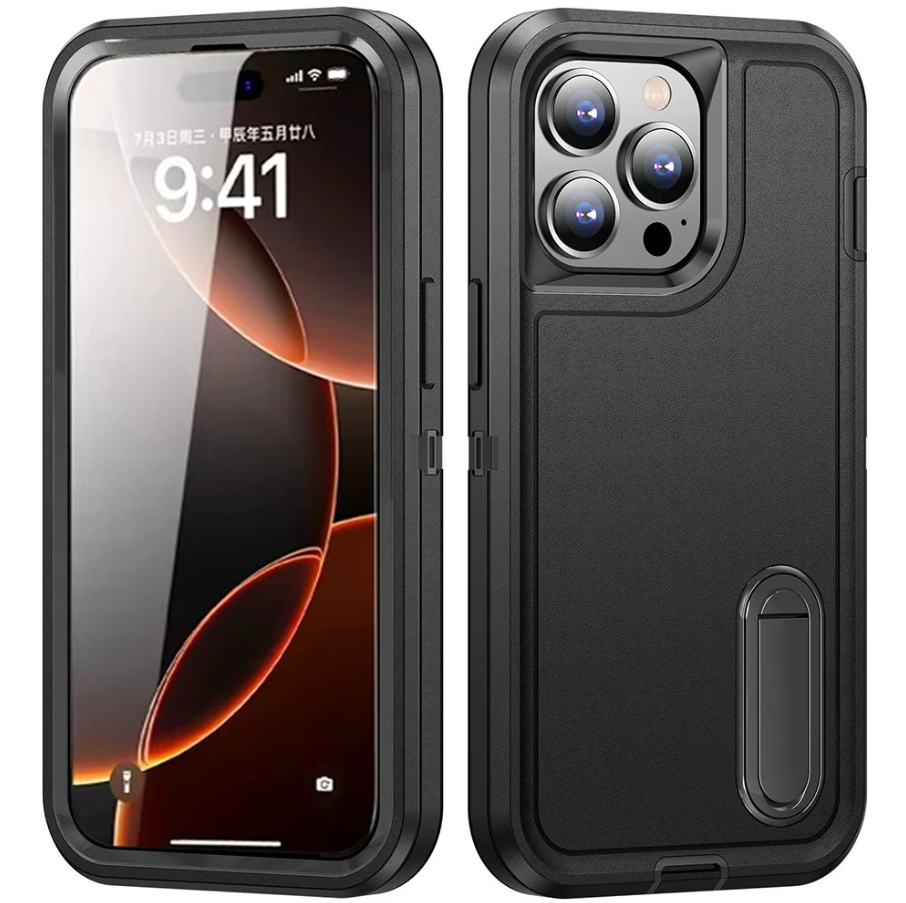 IPhone 16 pro Triple Layer Armor Hard Case with Kickstand
