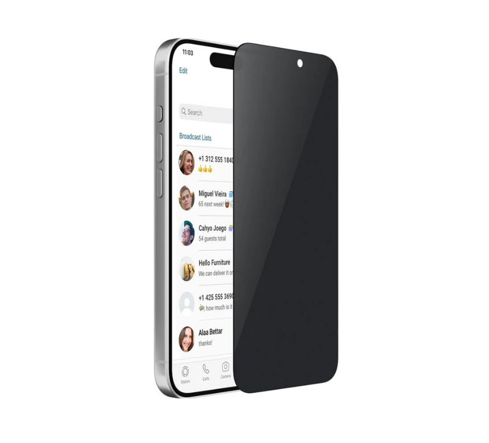 iPhone 16 Pro Max Privacy Tempered Glass Screen Protector – 9H HD Anti-Spy, 2.5D Rounded Edge, Impact & Scratch Resistant