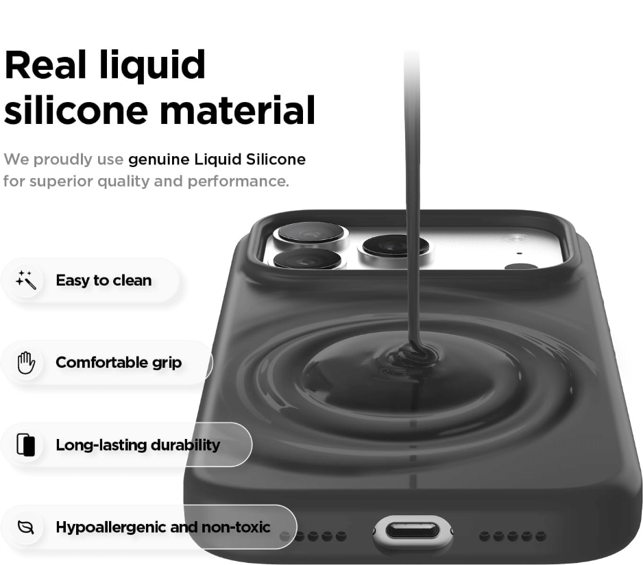 iPhone 17 Pro Max Black Silicone Case – Soft Protective Cover