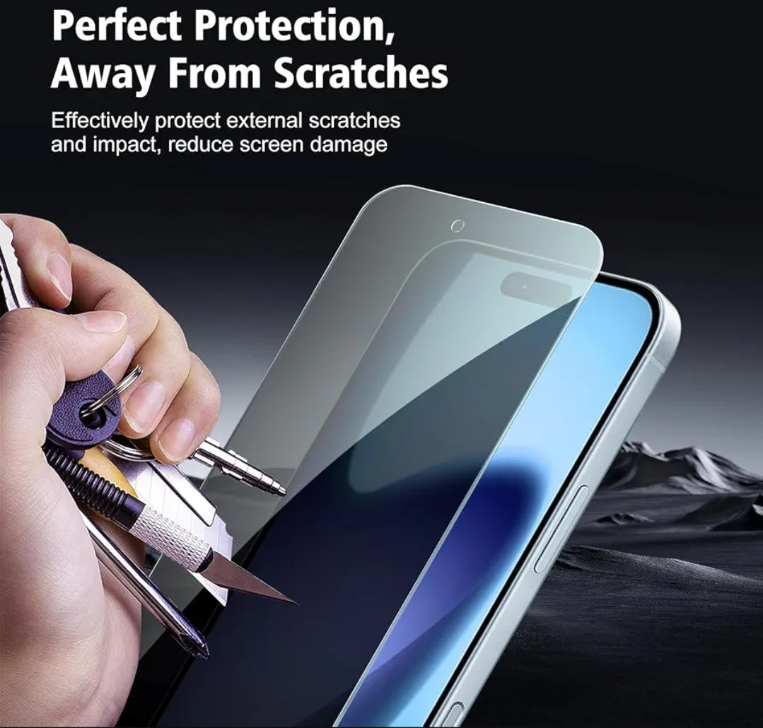 iPhone 17 Privacy Tempered Glass Screen Protector (2 Pack) – 9H HD Anti-Spy, 2.5D Rounded Edge, Impact & Scratch Resistant