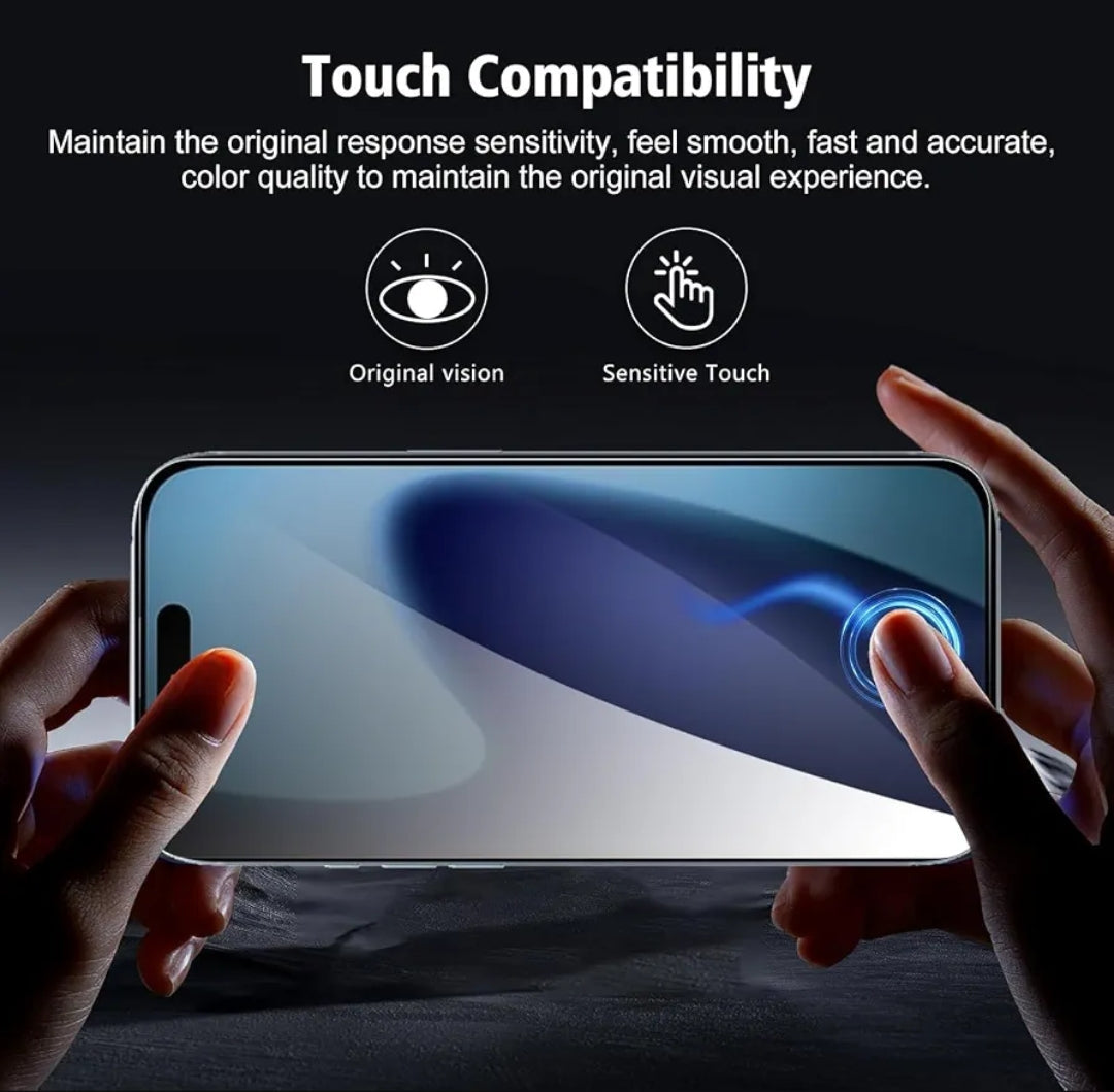 iPhone 17 Privacy Tempered Glass Screen Protector (2 Pack) – 9H HD Anti-Spy, 2.5D Rounded Edge, Impact & Scratch Resistant