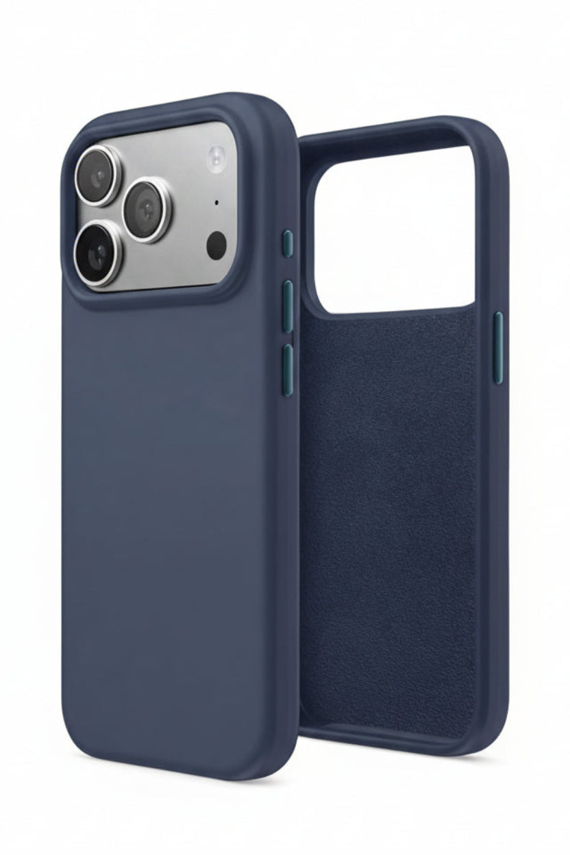 iPhone 17 Pro Navy Blue Silicone Case – Soft Protective Cover