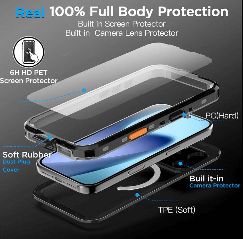 Redpepper MagSafe Waterproof Case for iPhone 17 Pro Max | Shockproof