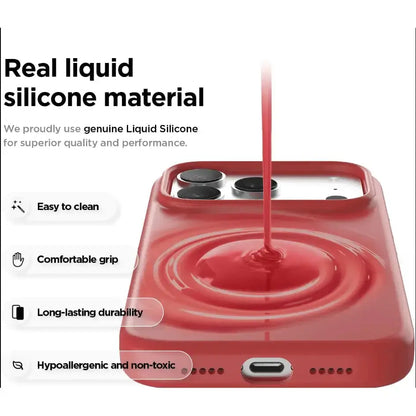 iPhone 18 Pro Red Silicone Case – Soft Protective Cover
