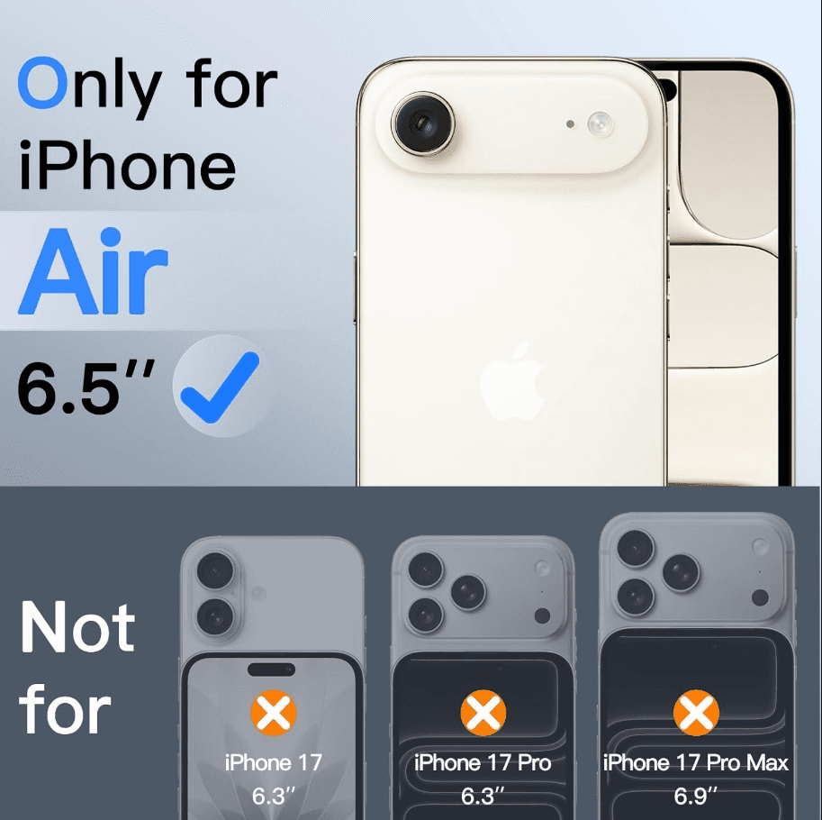 iPhone Air Privacy Tempered Glass Screen Protector – 9H HD Anti-Spy, 2.5D Rounded Edge, Impact & Scratch Resistant