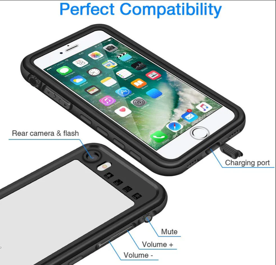 Redpepper Waterproof Case for iPhone 7 Black