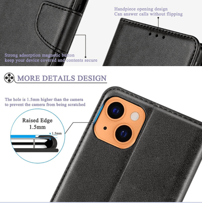 iPhone 16 Pro Wallet Case – Slim Leather Flip Cover with Card Holder