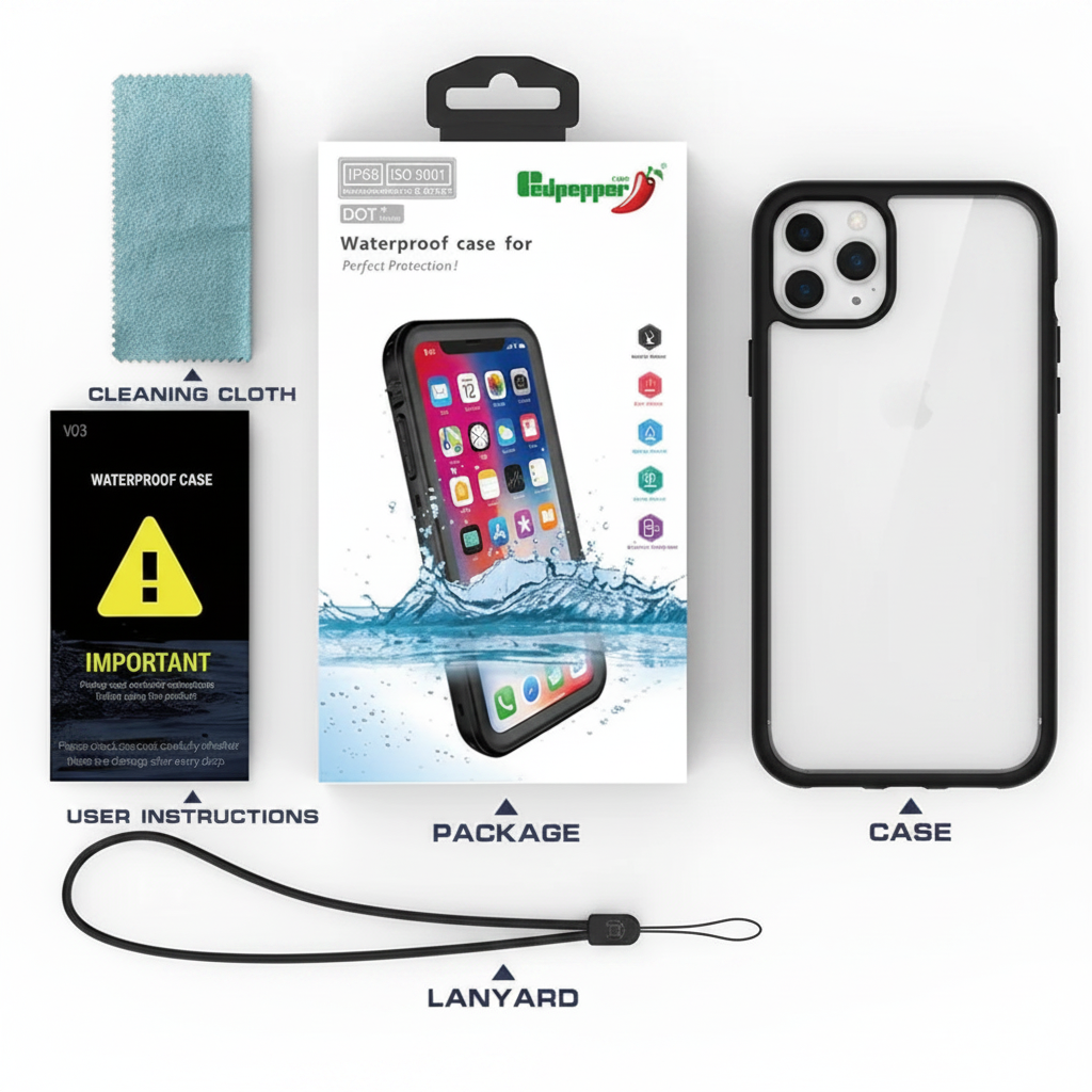 iPhone 13 Pro Max Waterproof Case Redpepper Full Protective Cover
